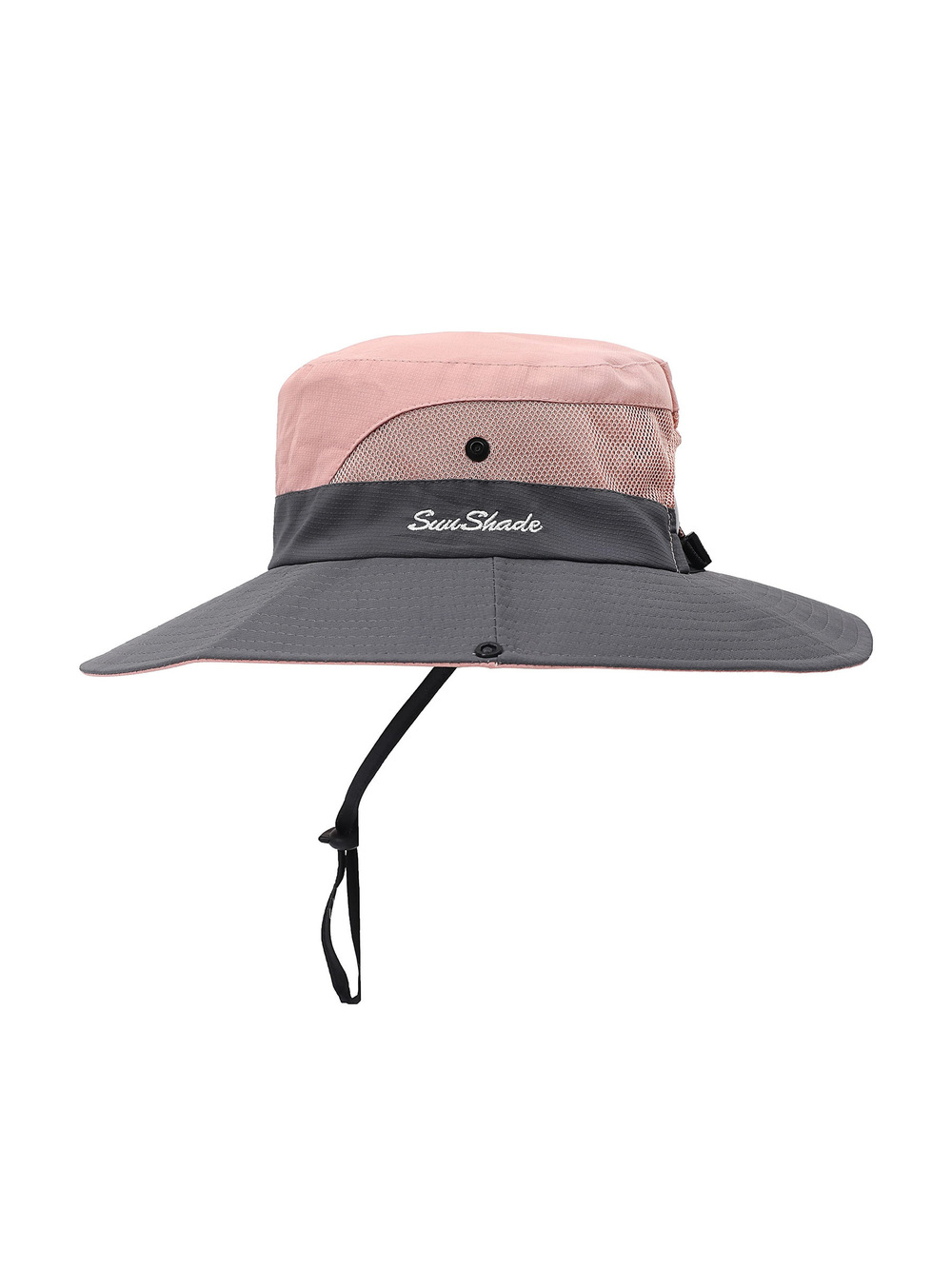 Womens Summer Sun Hat Beach Hat Wide Brim Outdoor UV | Gray, Pink | Size 6-7